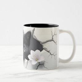 Caneca De Café Em Dois Tons Presente Purr-Efeito para Gaqueiros