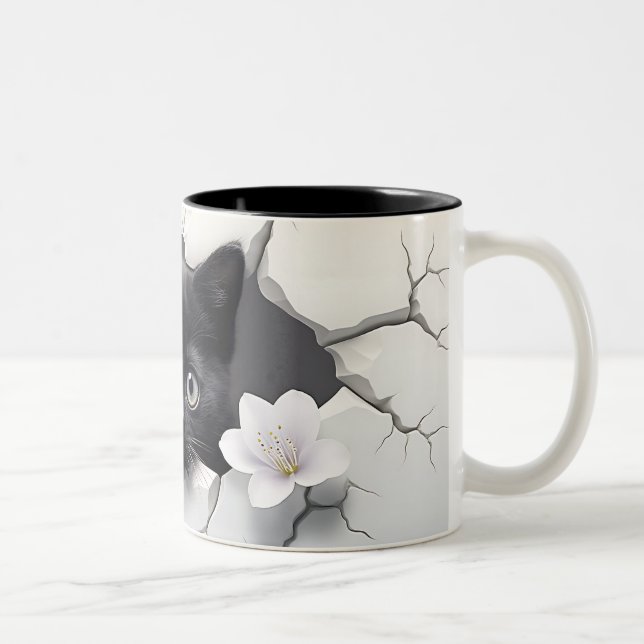 Caneca De Café Em Dois Tons Presente Purr-Efeito para Gaqueiros (Direita)
