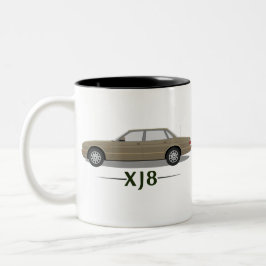Caneca De Café Em Dois Tons Presente Simples Jaguar XJ8 - Dourado