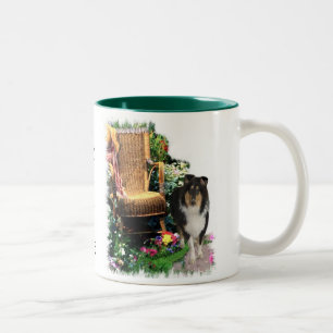 Caneca De Café Em Dois Tons Presentes ásperos da arte do Collie da Tri Cor