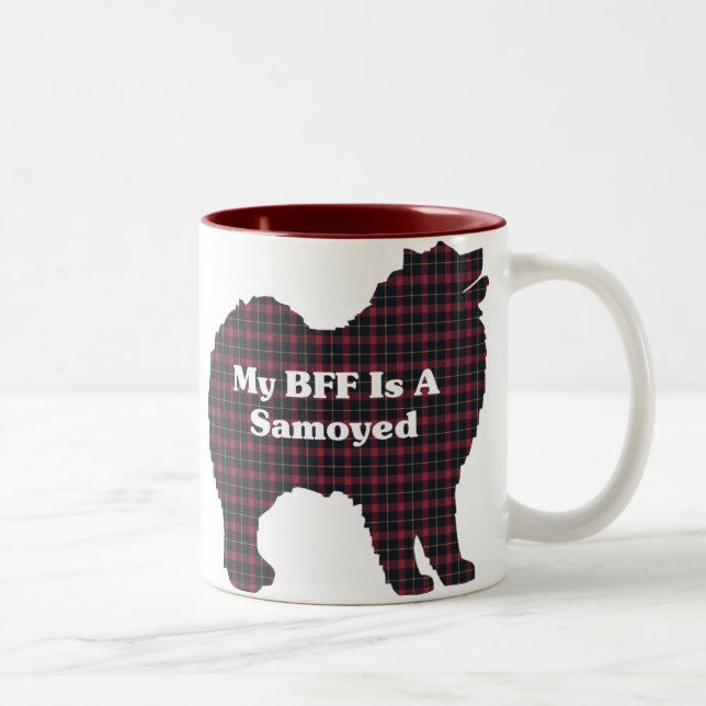 Caneca De Café Em Dois Tons Presentes BFF Samoyed (Direita)