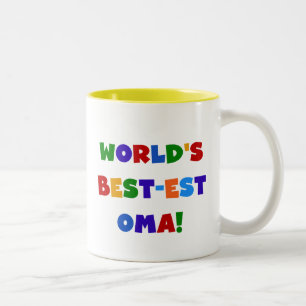 Caneca De Café Em Dois Tons Presentes brilhantes das cores do Melhor-est Oma