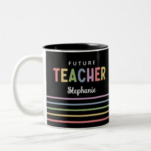 Caneca De Café Em Dois Tons Presentes Coloridos de Professores Futuros Persona