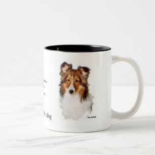 Caneca De Café Em Dois Tons Presentes da arte de Sheltie do Sheepdog de