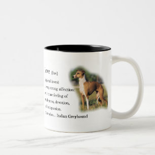 Caneca De Café Em Dois Tons Presentes de arte de Galgo Italiano