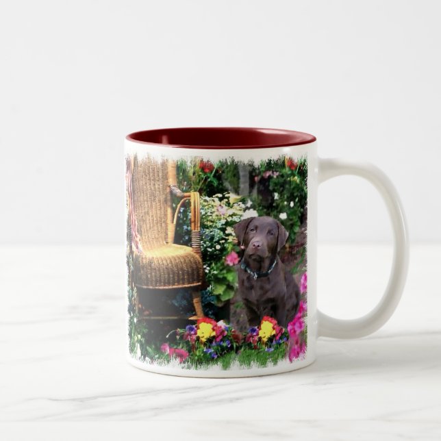 Caneca De Café Em Dois Tons Presentes de Arte Labrador Retriever (Direita)