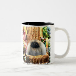 Caneca De Café Em Dois Tons Presentes de Arte Pekingeses