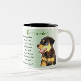 Caneca De Café Em Dois Tons Presentes de Arte Rottweiler