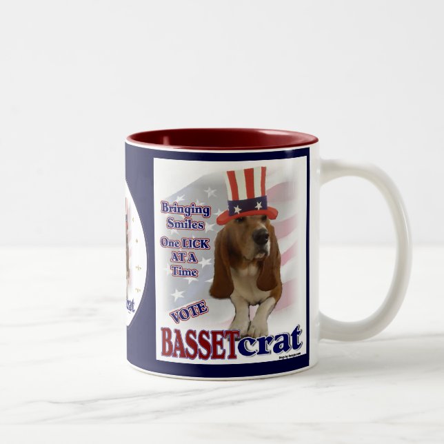 Caneca De Café Em Dois Tons Presentes de Basset Hound (Direita)
