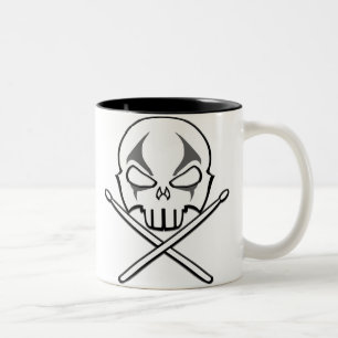 Caneca De Café Em Dois Tons Presentes de baterista de metal pesado com copa de