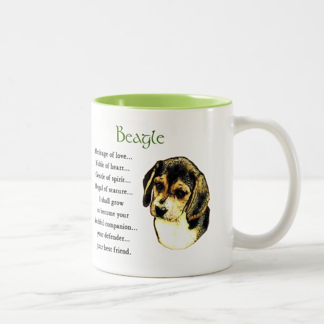 Caneca De Café Em Dois Tons Presentes de Beagle Lovers (Direita)