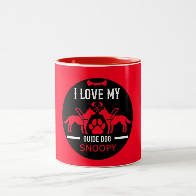 Caneca De Café Em Dois Tons Presentes de Cachorro Guia (Centro)