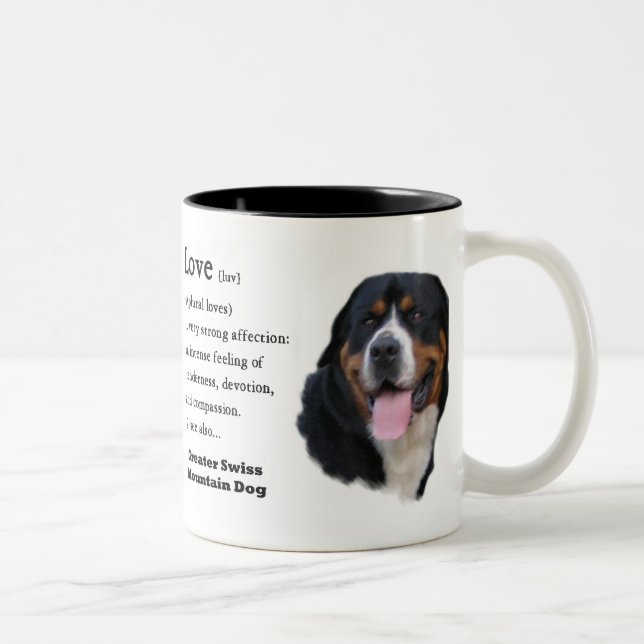 Caneca De Café Em Dois Tons Presentes de Cachorro na Grande Suíça (Direita)