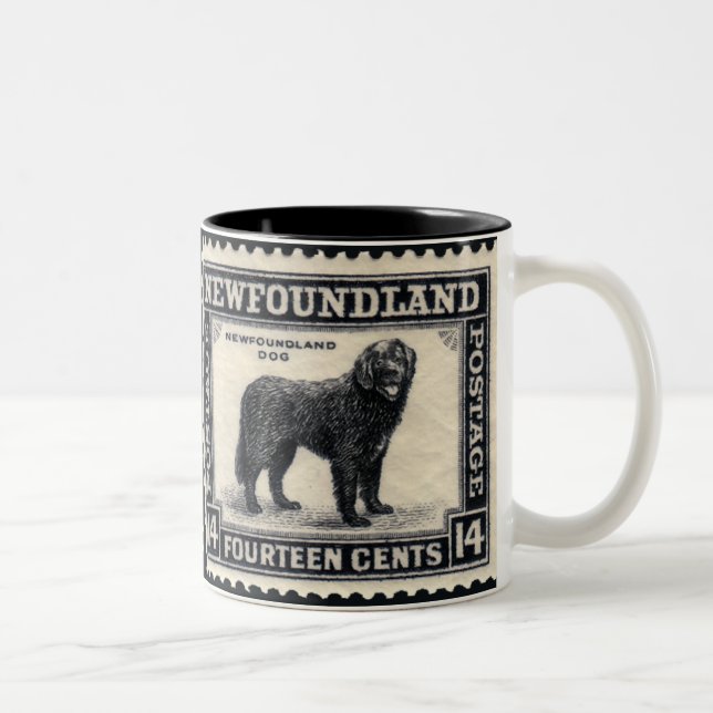Caneca De Café Em Dois Tons Presentes de Cachorro na Terra Nova (Direita)