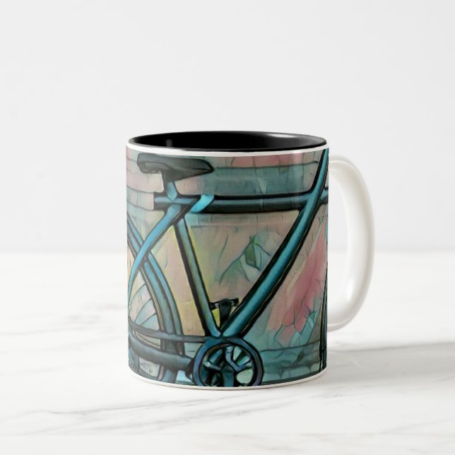 Caneca De Café Em Dois Tons Presentes de ciclismo para pai (Frente Esquerda)