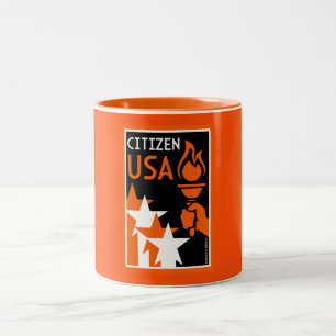 Caneca De Café Em Dois Tons Presentes de cidadania americana