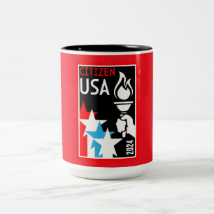 Caneca De Café Em Dois Tons Presentes de cidadania americana
