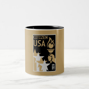 Caneca De Café Em Dois Tons Presentes de cidadania americana