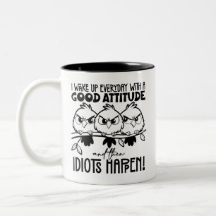 Caneca De Café Em Dois Tons Presentes de Citação de Pássaro Engraçado para Idi