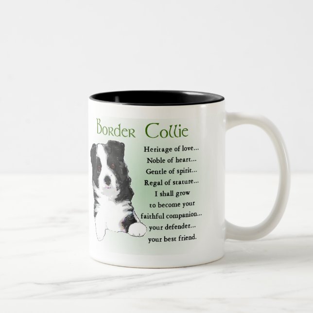 Caneca De Café Em Dois Tons Presentes de Collie de Borda (Direita)