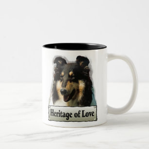 Caneca De Café Em Dois Tons Presentes de Collie em Massa Tripla