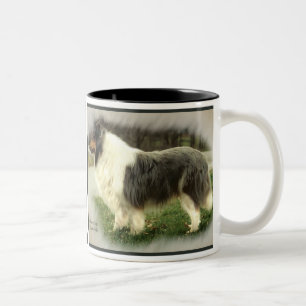 Caneca De Café Em Dois Tons Presentes de Collie Rough Rough Blue