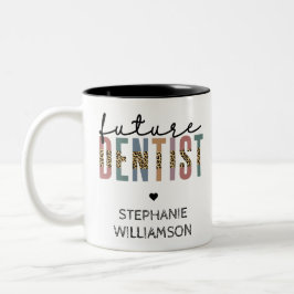 Caneca De Café Em Dois Tons Presentes de Dentista Dentista Futuros Personaliza