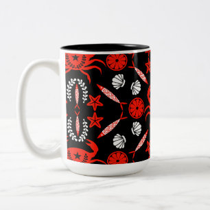 Caneca De Café Em Dois Tons Presentes de frutos do mar
