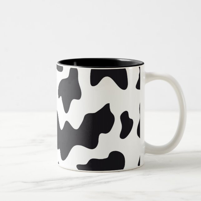 Caneca De Café Em Dois Tons Presentes de Impressão de padrão de vacas leiteira (Direita)
