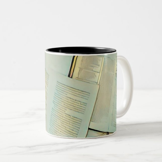 Caneca De Café Em Dois Tons Presentes de luxo para amantes de livros (Frente Esquerda)