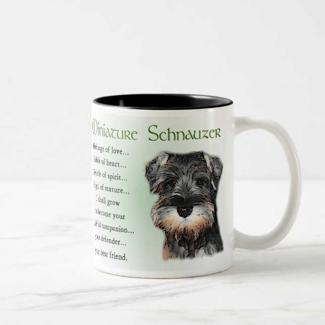 Caneca De Café Em Dois Tons Presentes de Miniatura Schnauzer (Direita)