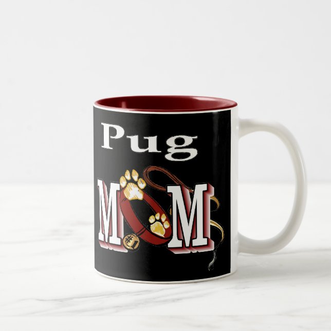 Caneca De Café Em Dois Tons Presentes de MOM Pug (Direita)