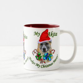 Caneca De Café Em Dois Tons Presentes de Natal Akita