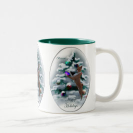 Caneca De Café Em Dois Tons Presentes de Natal Basenji