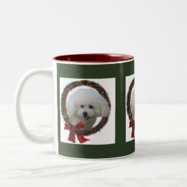 Caneca De Café Em Dois Tons Presentes de Natal Bichon Frise