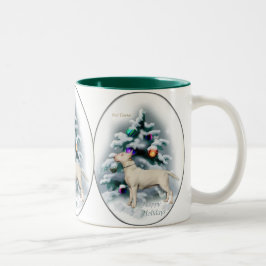 Caneca De Café Em Dois Tons Presentes de Natal Bull Terrier