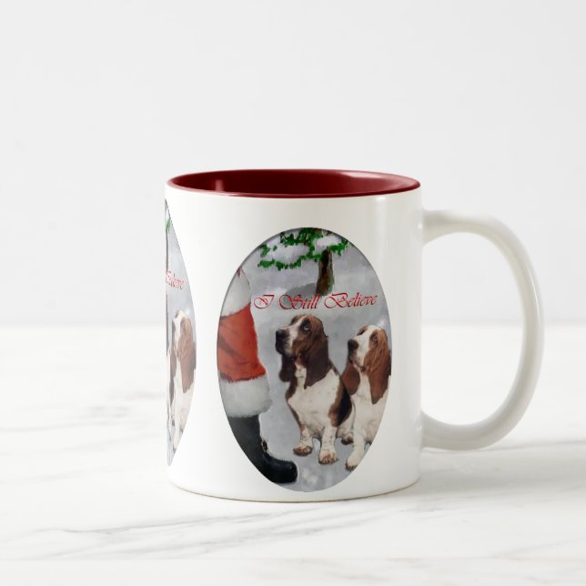 Caneca De Café Em Dois Tons Presentes de Natal de Caça-Basset (Direita)