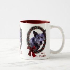 Caneca De Café Em Dois Tons Presentes de Natal de Cães de Gado Australianos