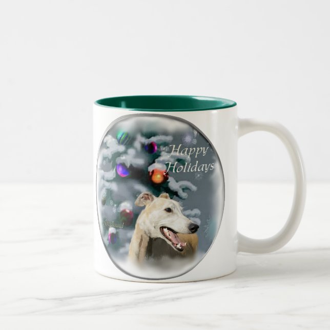 Caneca De Café Em Dois Tons Presentes de Natal de Greyhound (Direita)