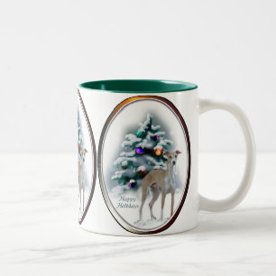 Caneca De Café Em Dois Tons Presentes de Natal de Greyhound Italianos