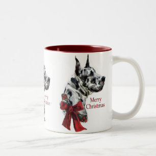 Caneca De Café Em Dois Tons Presentes de Natal de Harlequin Great Dane