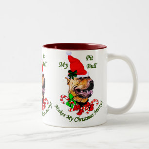 Caneca De Café Em Dois Tons Presentes de Natal do American Pit Bull Terrier