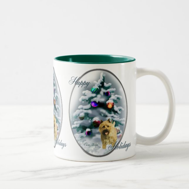 Caneca De Café Em Dois Tons Presentes de Natal do Cairn Terrier (Direita)