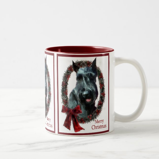 Caneca De Café Em Dois Tons Presentes de Natal Giant Schnauzer (Direita)