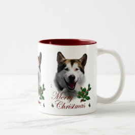 Caneca De Café Em Dois Tons Presentes de Natal no Alaska Malamute