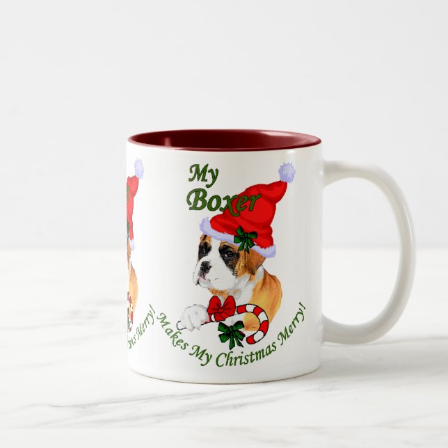Caneca De Café Em Dois Tons Presentes de Natal no Boxer (Direita)