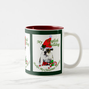 Caneca De Café Em Dois Tons Presentes de Natal para Bulldog Inglês