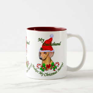 Caneca De Café Em Dois Tons Presentes de Natal para Dachshund