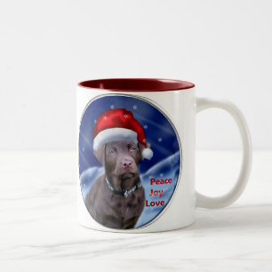 Caneca De Café Em Dois Tons Presentes de Natal para Labrador de Chocolate