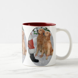 Caneca De Café Em Dois Tons Presentes de Natal para ouro Retriever